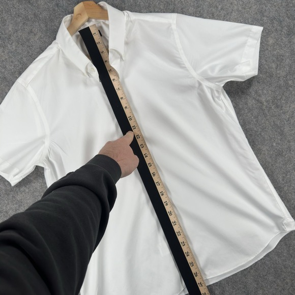 Proper Cloth Lot Of 2 Shirts Mens 17.5 White Short Sleeve Button Down Cotton - Picture 4 of 16